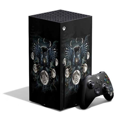 Crow and Moon Phases by Sarah Richter Xbox Series X Skins